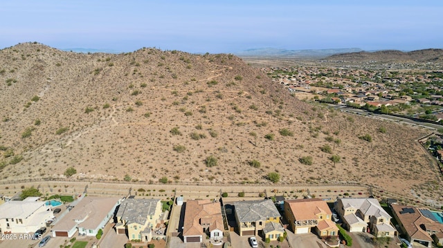 aerial view with a mountain view