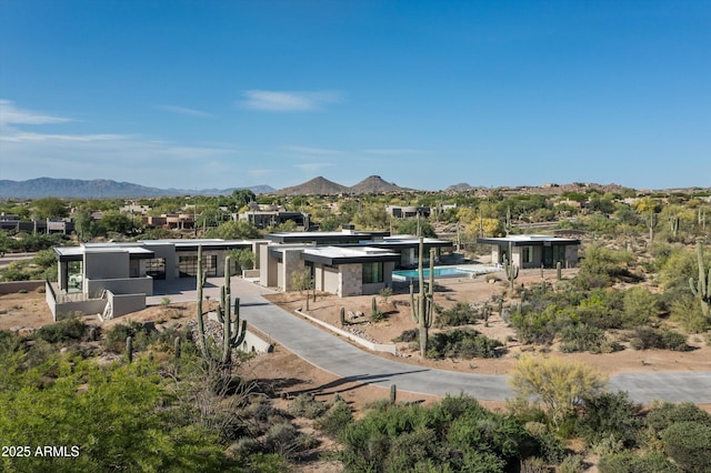 exterior space with a mountain view