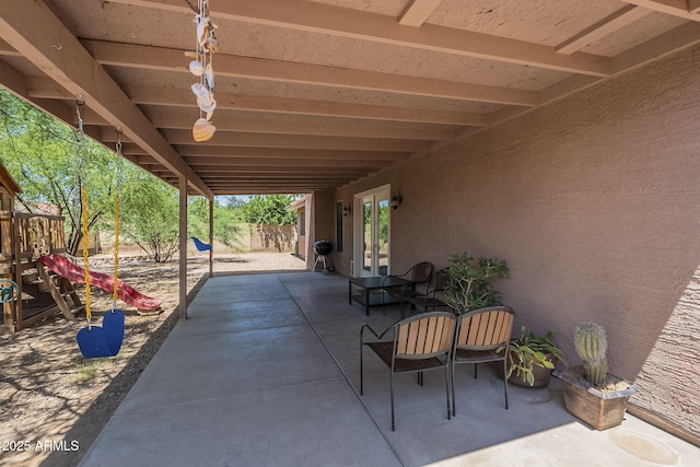 5911 E Evergreen St, Mesa, AZ 85205 - fenced backyard with french doors and a patio area