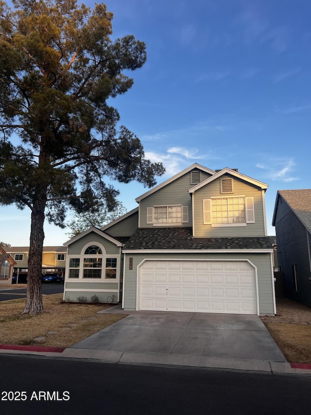 view of front facade featuring a garage