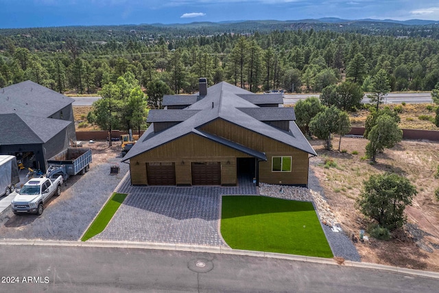 bird's eye view featuring a mountain view