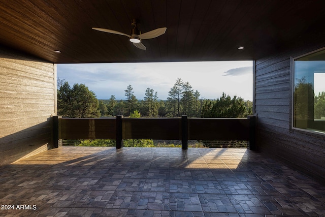 view of patio with ceiling fan