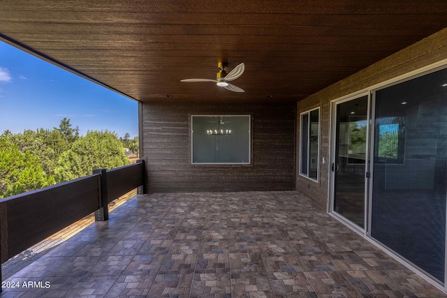 view of patio / terrace with ceiling fan