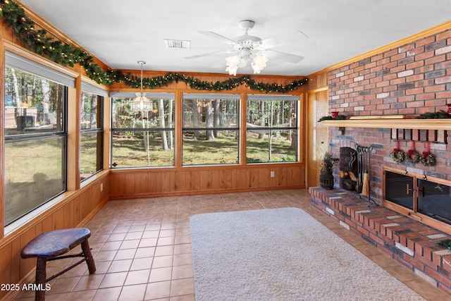 3910 Larson Loop, Forest Lakes, AZ 85931 - sunroom with tile patterned flooring and wooden walls