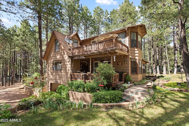 3910 Larson Loop, Forest Lakes, AZ 85931 - back of property with a deck