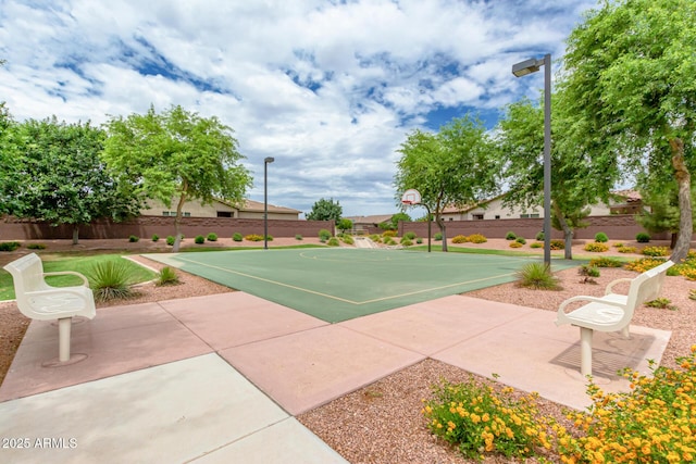 view of sport court with fence and community basketball court