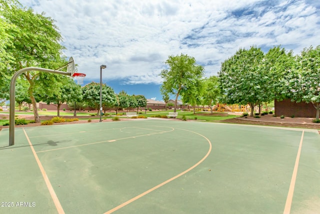 view of basketball court featuring community basketball court