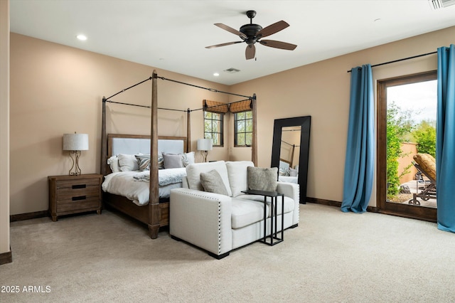 8454 E Leaning Rock Rd, Scottsdale, AZ 85266 - bedroom with visible vents, baseboards, multiple windows, and carpet flooring