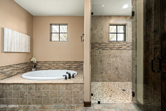 8454 E Leaning Rock Rd, Scottsdale, AZ 85266 - bathroom with a shower stall and a bath