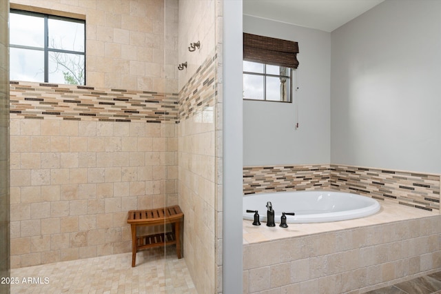 8454 E Leaning Rock Rd, Scottsdale, AZ 85266 - full bathroom with a tile shower and a bath