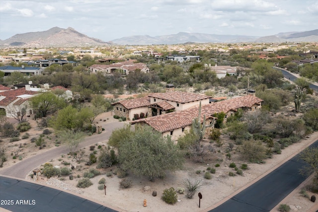 8454 E Leaning Rock Rd, Scottsdale, AZ 85266 - drone / aerial view featuring a residential view and a mountain view