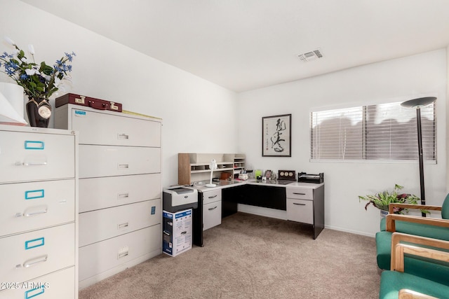 view of carpeted office