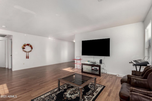 living room featuring hardwood / wood-style flooring