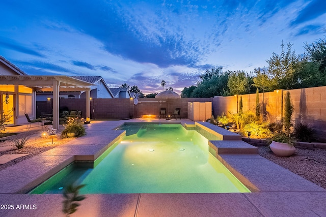 490 W Encinas St, Gilbert, AZ 85233 - view of swimming pool featuring a patio and a fenced backyard