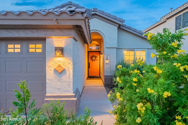 490 W Encinas St, Gilbert, AZ 85233 - property entrance with stucco siding and a tile roof