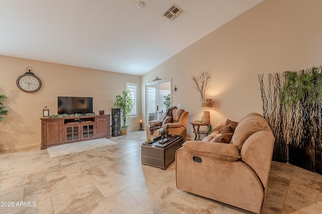 490 W Encinas St, Gilbert, AZ 85233 - living room with lofted ceiling and baseboards