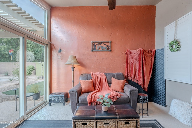 490 W Encinas St, Gilbert, AZ 85233 - carpeted living area featuring a textured wall