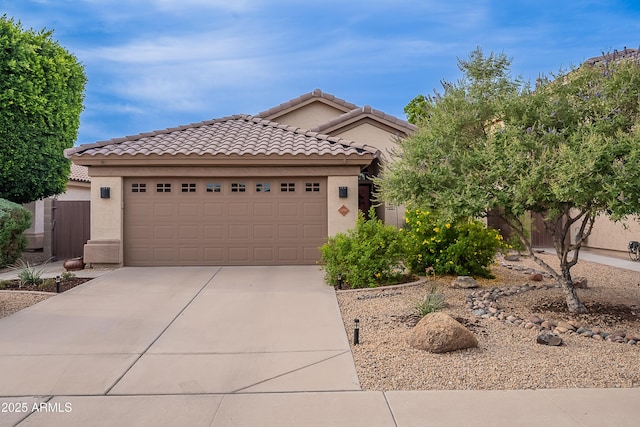 490 W Encinas St, Gilbert, AZ 85233 - mediterranean / spanish house with an attached garage, concrete driveway, stucco siding, and a tiled roof