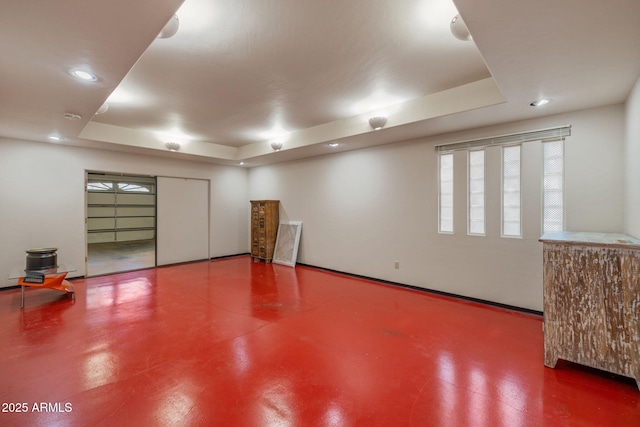 basement with recessed lighting