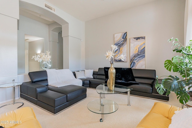 9678 E Voltaire Dr, Scottsdale, AZ 85260 - carpeted living area with arched walkways