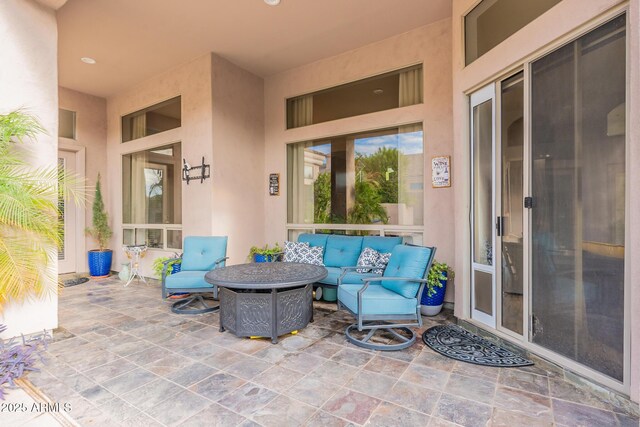9678 E Voltaire Dr, Scottsdale, AZ 85260 - view of patio / terrace with an outdoor living space