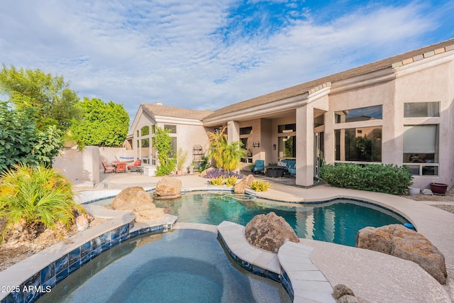 9678 E Voltaire Dr, Scottsdale, AZ 85260 - view of pool with a patio and a pool with connected hot tub