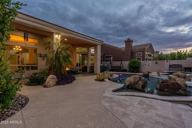 9678 E Voltaire Dr, Scottsdale, AZ 85260 - view of swimming pool featuring a patio area and a fenced backyard