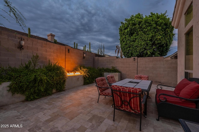 9678 E Voltaire Dr, Scottsdale, AZ 85260 - fenced backyard featuring a patio area and outdoor dining space
