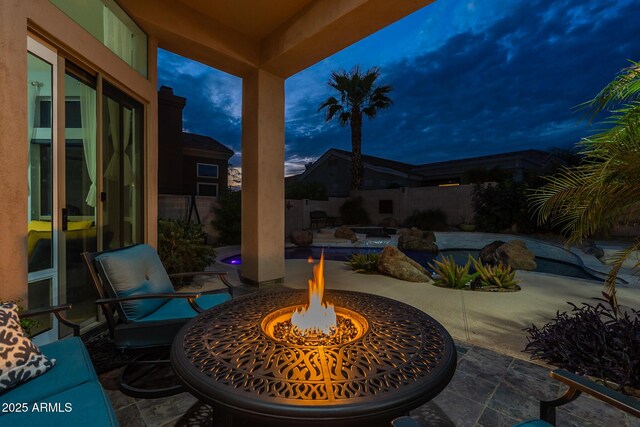 9678 E Voltaire Dr, Scottsdale, AZ 85260 - view of patio with an outdoor fire pit