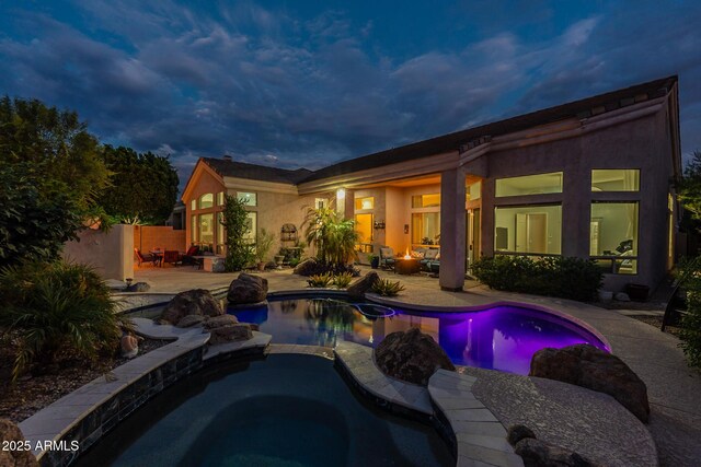 9678 E Voltaire Dr, Scottsdale, AZ 85260 - view of pool featuring a patio and a pool with connected hot tub