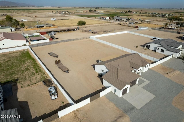 drone / aerial view with a rural view