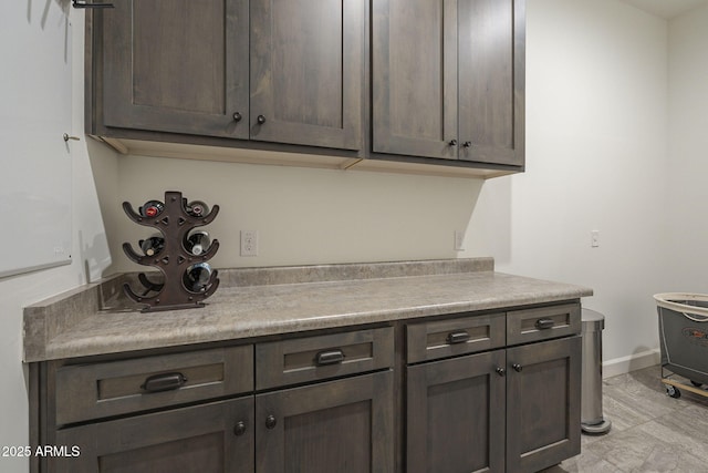 kitchen with dark brown cabinets