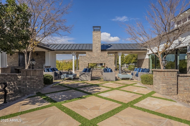 view of patio with an outdoor hangout area