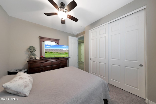 3359 E Penedes Dr, Gilbert, AZ 85298 - carpeted bedroom featuring a closet and ceiling fan