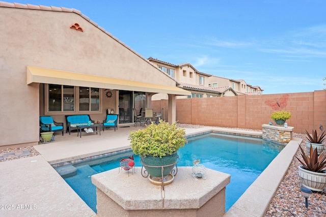 3359 E Penedes Dr, Gilbert, AZ 85298 - view of swimming pool featuring a patio and a fenced backyard