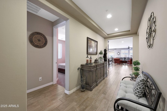3359 E Penedes Dr, Gilbert, AZ 85298 - corridor featuring light wood finished floors, recessed lighting, and baseboards