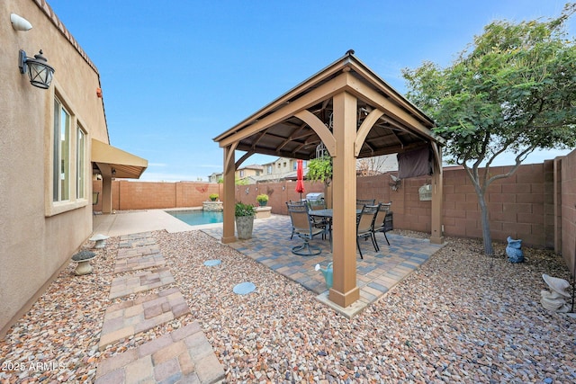 3359 E Penedes Dr, Gilbert, AZ 85298 - view of patio / terrace with a gazebo and a fenced backyard