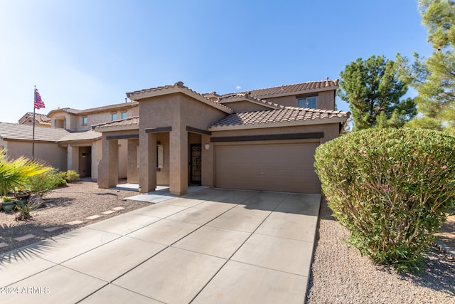 view of front of house with a garage