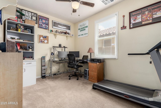 4125 W Lydia Ln, Phoenix, AZ 85041 - office space with a ceiling fan, light colored carpet, and visible vents