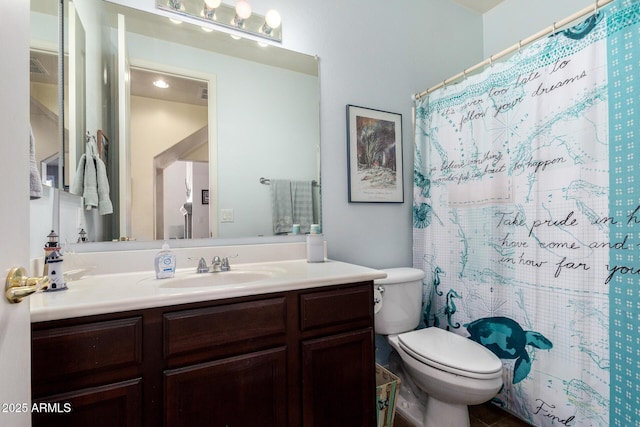 4125 W Lydia Ln, Phoenix, AZ 85041 - full bath with curtained shower, toilet, and vanity
