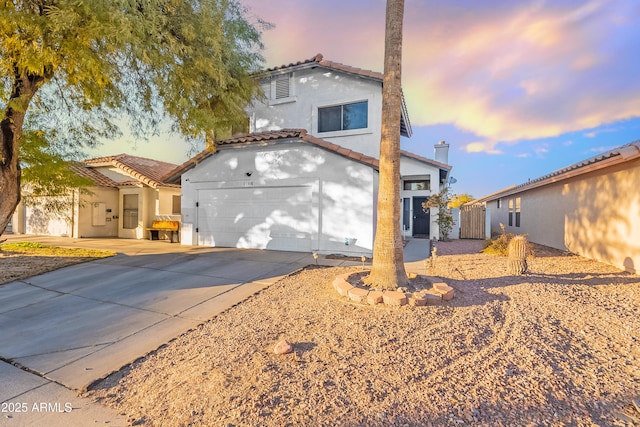 exterior space featuring a garage