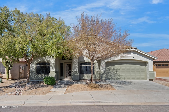 view of front of house with a garage