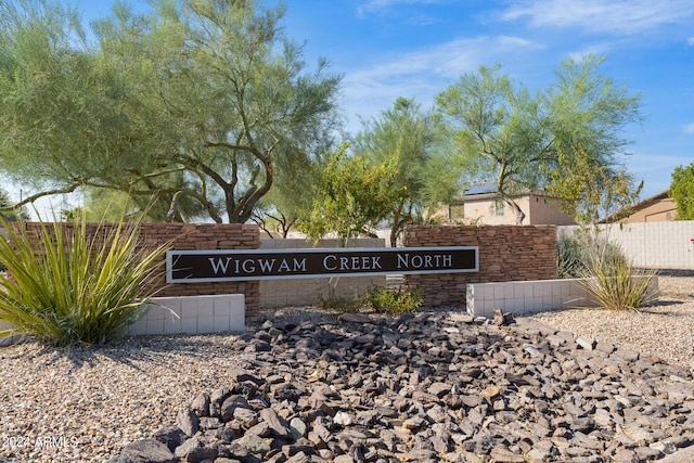 view of community sign