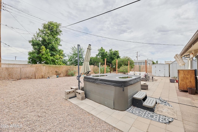 5410 E University Dr, Mesa, AZ 85205 - fenced backyard with a hot tub and a patio area