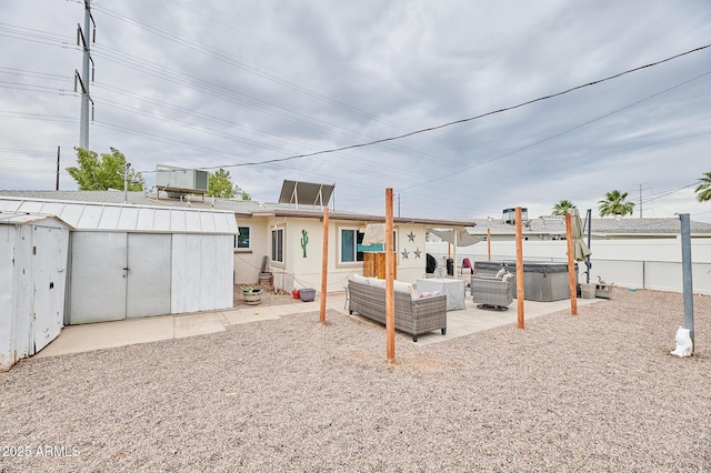 5410 E University Dr, Mesa, AZ 85205 - view of yard featuring an outdoor living space, a patio, and a hot tub