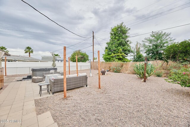 5410 E University Dr, Mesa, AZ 85205 - fenced backyard with a hot tub and a patio area
