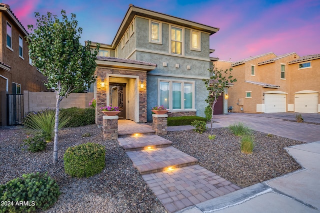 view of front of home featuring a garage