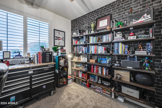 interior space featuring carpet flooring