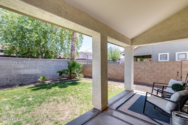 view of patio / terrace with a fenced backyard