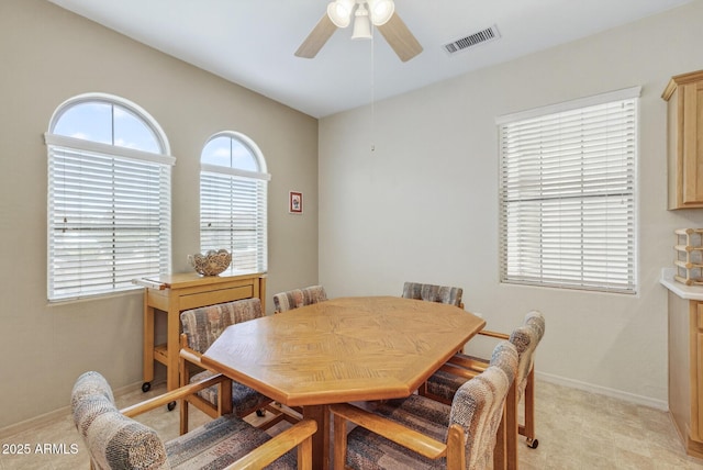 16412 W Peppertree Ct, Surprise, AZ 85387 - dining space featuring ceiling fan and light colored carpet